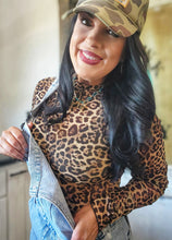 Mamacita mesh leopard top