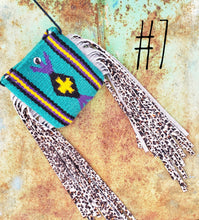 Handmade wool fringed purse