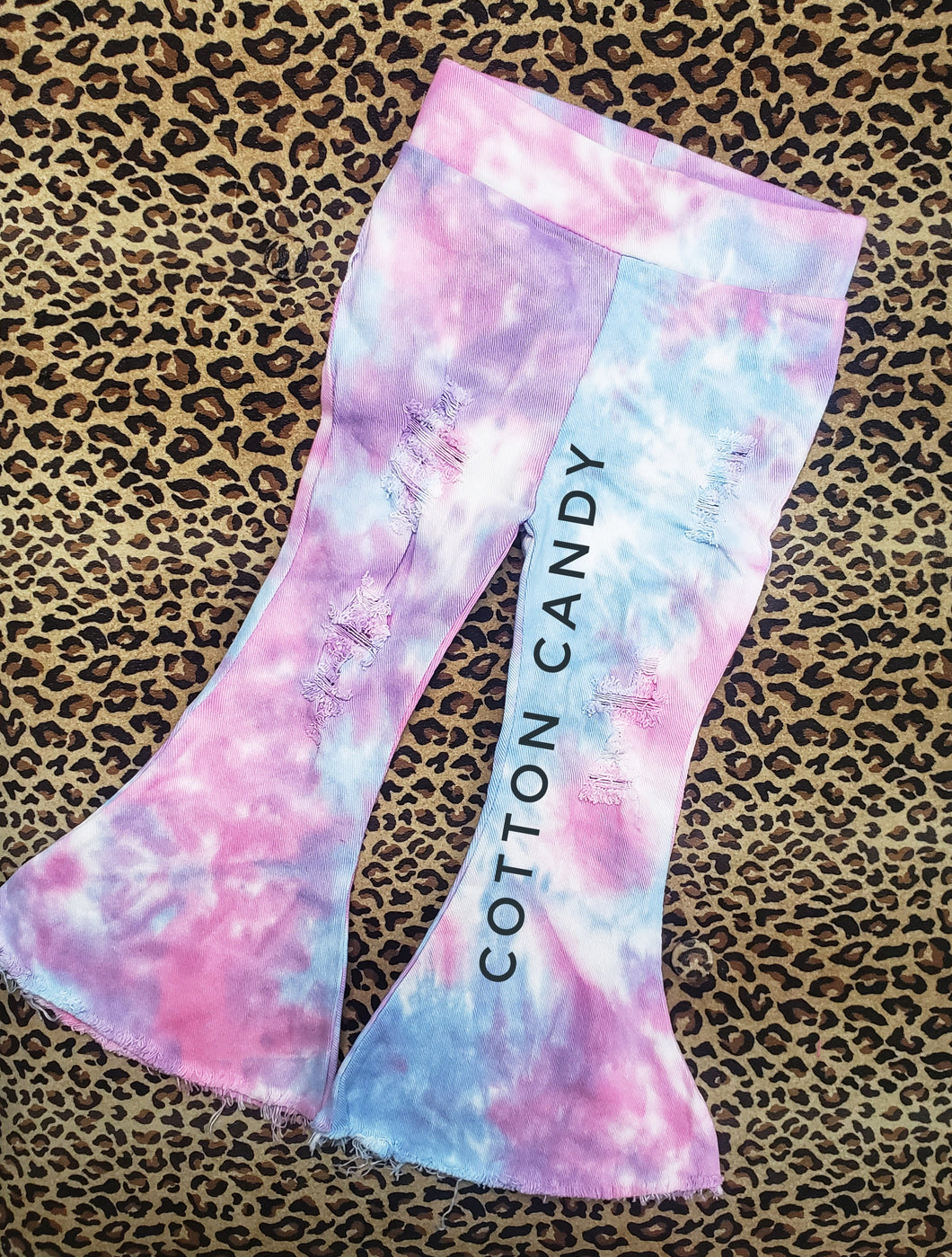 Tie dye dreams distressed bell bottoms
