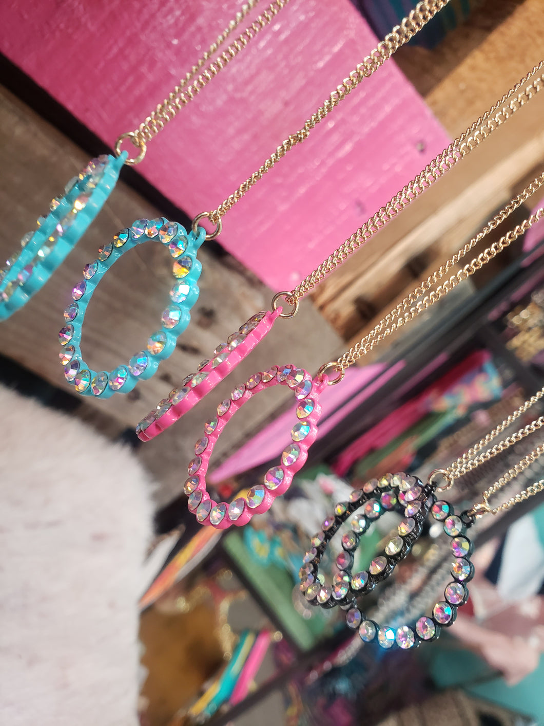 Blinged circle necklace