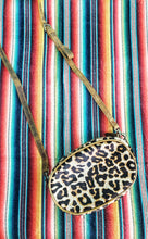 Leopard hair on hide mini back pack/ or mini purse with an add on keychain option