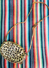 Leopard hair on hide mini back pack/ or mini purse with an add on keychain option