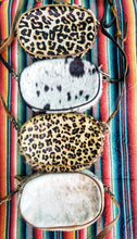 Leopard hair on hide mini back pack/ or mini purse with an add on keychain option