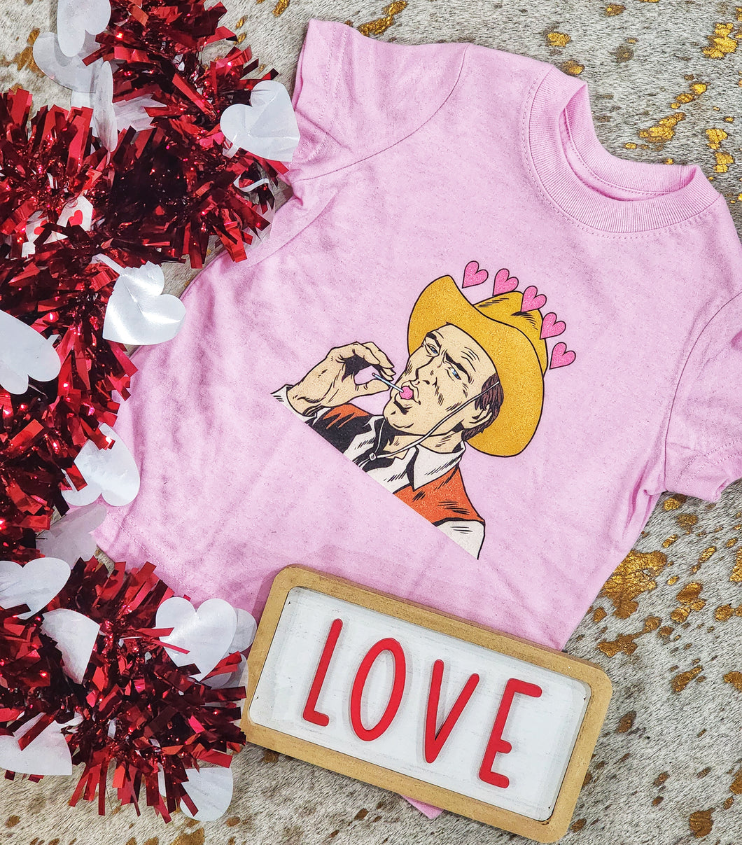 Lolipop cowboy valentine tee