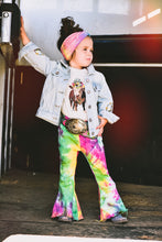 Tie dye dreams distressed bell bottoms