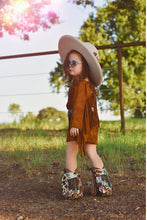 Golden hour fringed suede dress