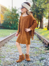 Golden hour fringed suede dress