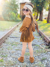 Golden hour fringed suede dress