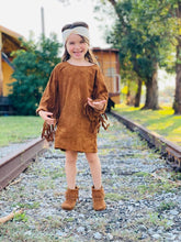 Golden hour fringed suede dress
