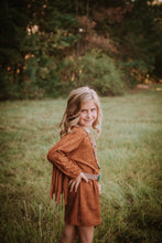 Golden hour fringed suede dress