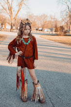 Golden hour fringed suede dress
