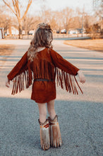 Golden hour fringed suede dress