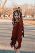 Golden hour fringed suede dress