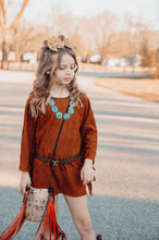 Golden hour fringed suede dress