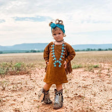 Golden hour fringed suede dress