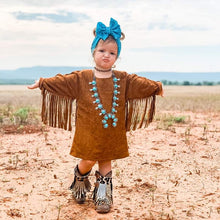 Golden hour fringed suede dress
