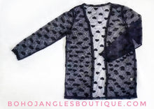 Sheer mesh heart duster