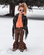 Fringed bomber leather jacket