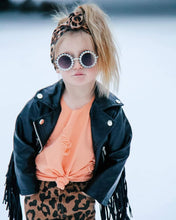 Fringed bomber leather jacket