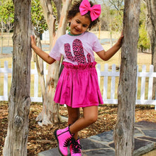 Sparkly velvet hot pink skirt