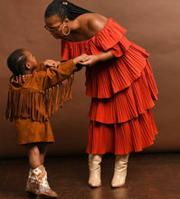 Golden hour fringed suede dress