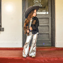 Leopard colorblock shacket