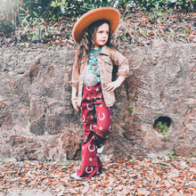 Stars & horse shoes denim bell bottoms
