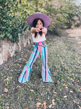 Circus striped denim bell bottoms