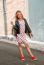 Fringed bomber leather jacket