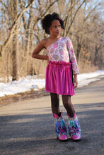 Sparkly velvet hot pink skirt