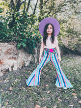 Circus striped denim bell bottoms