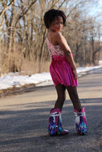 Sparkly velvet hot pink skirt