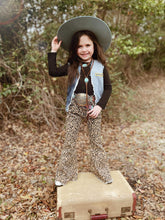 Cheetah print denim bell bottoms