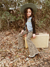 Cheetah print denim bell bottoms