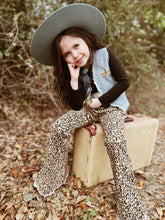 Cheetah print denim bell bottoms