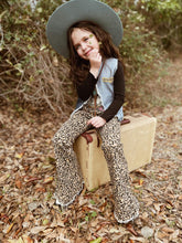 Cheetah print denim bell bottoms