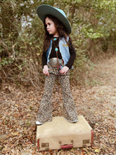 Cheetah print denim bell bottoms