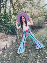 Circus striped denim bell bottoms
