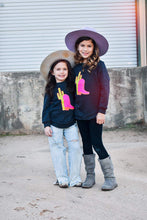 Neon boot scootin' chenille patch sweatshirt