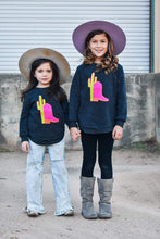 Neon boot scootin' chenille patch sweatshirt