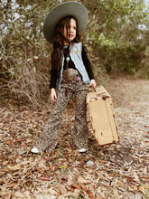 Cheetah print denim bell bottoms