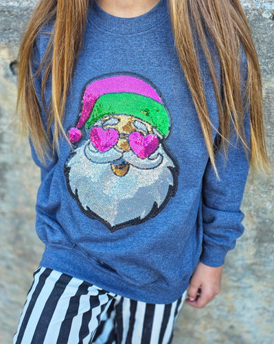 Sequin santa sweatshirt