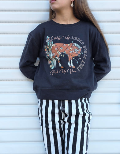 Giddy up jingle horse sweatshirt
