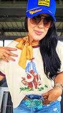 The lone cowboy ringer mom crop tee