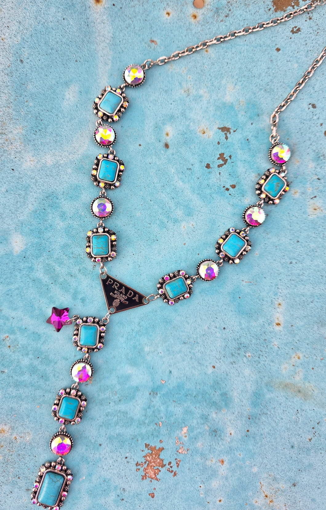 Turquoise stoned Prad boujee necklace