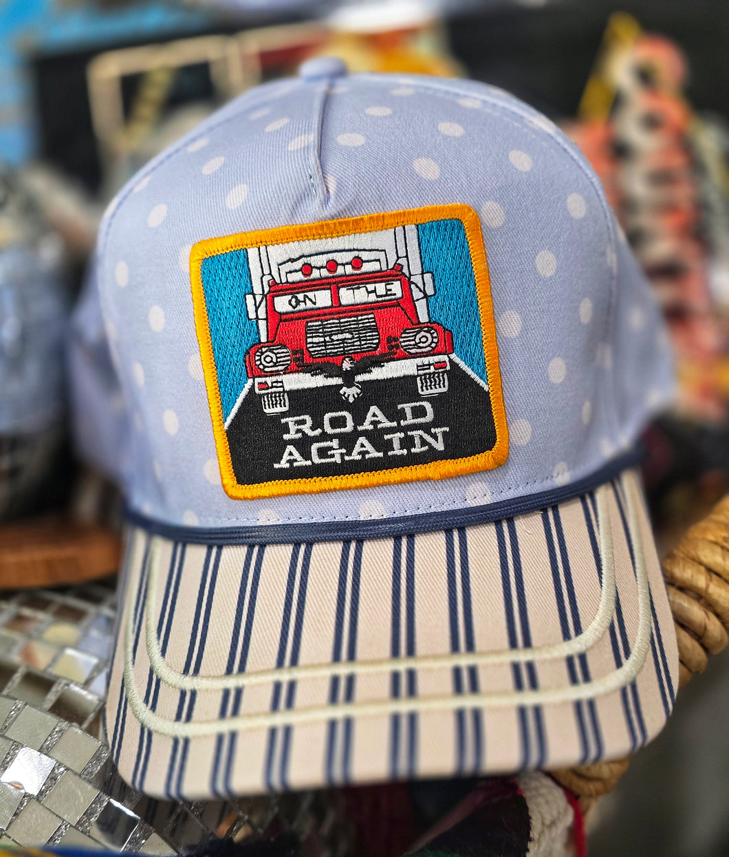 Patched pattern hat /cap