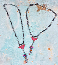 Prad drop bling pink necklace