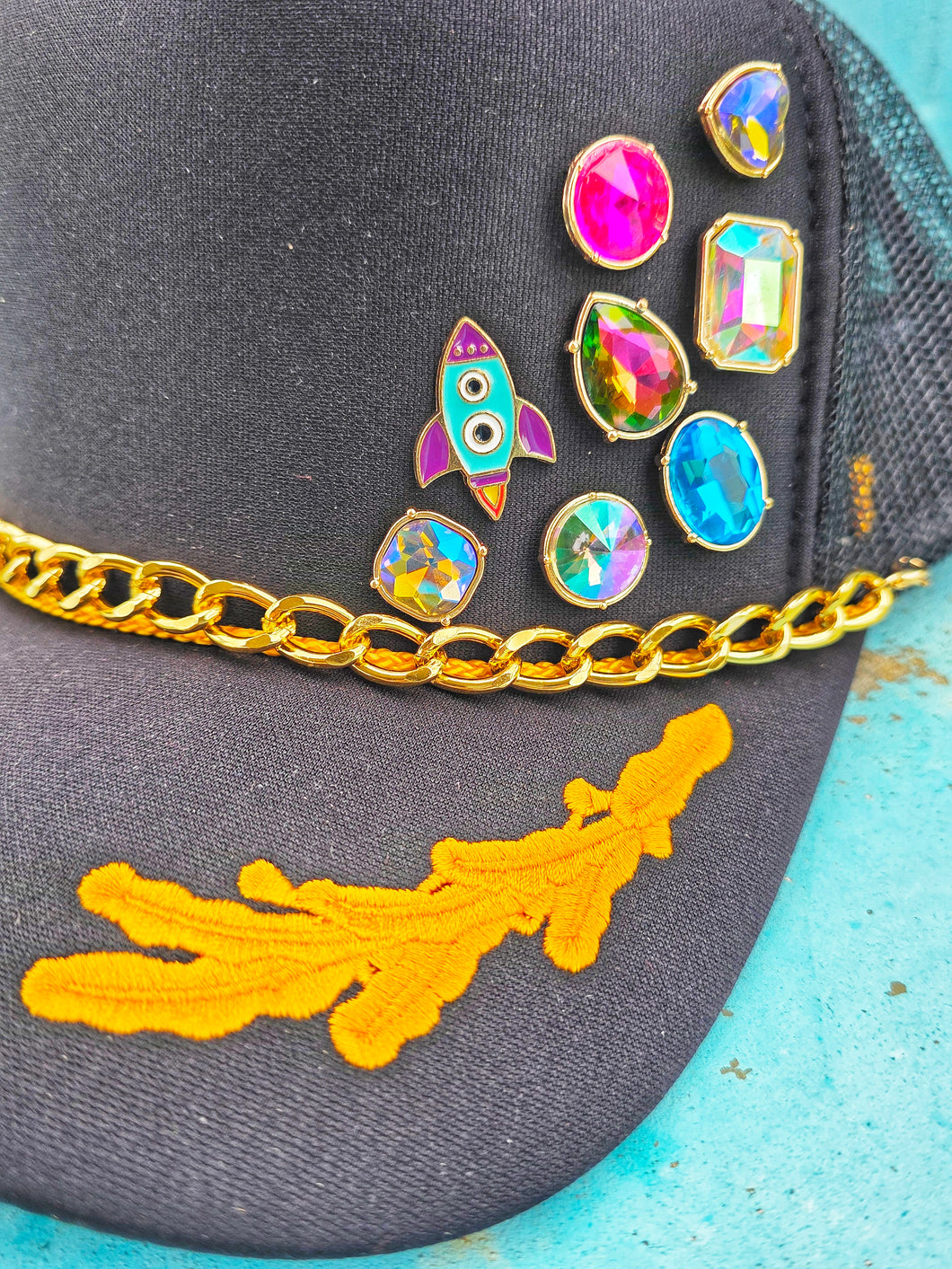 I be jeweled trucker cap