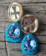 Chunky gold gemstone earrings