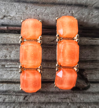 Neon halfmoon gem earrings